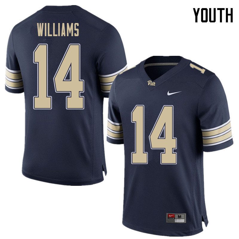 Youth #14 Marquis Williams Pittsburgh Panthers College Football Jerseys Sale-Home Blue